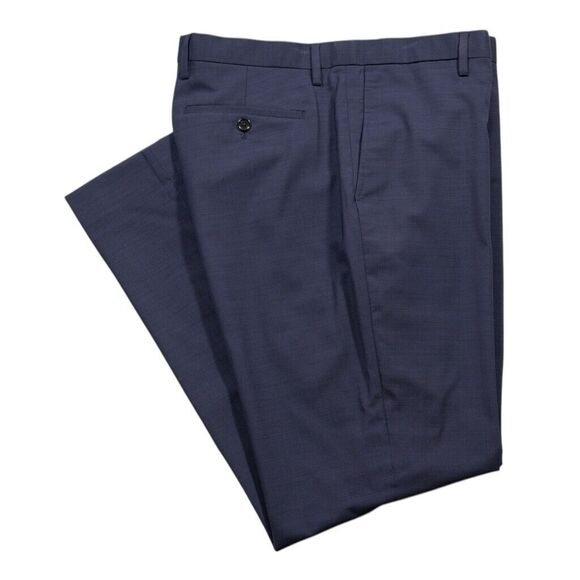 Banana Republic Other - Banana Republic Mens Pants Blue Marzotto Wool Straight Flat Front Trousers 35x32